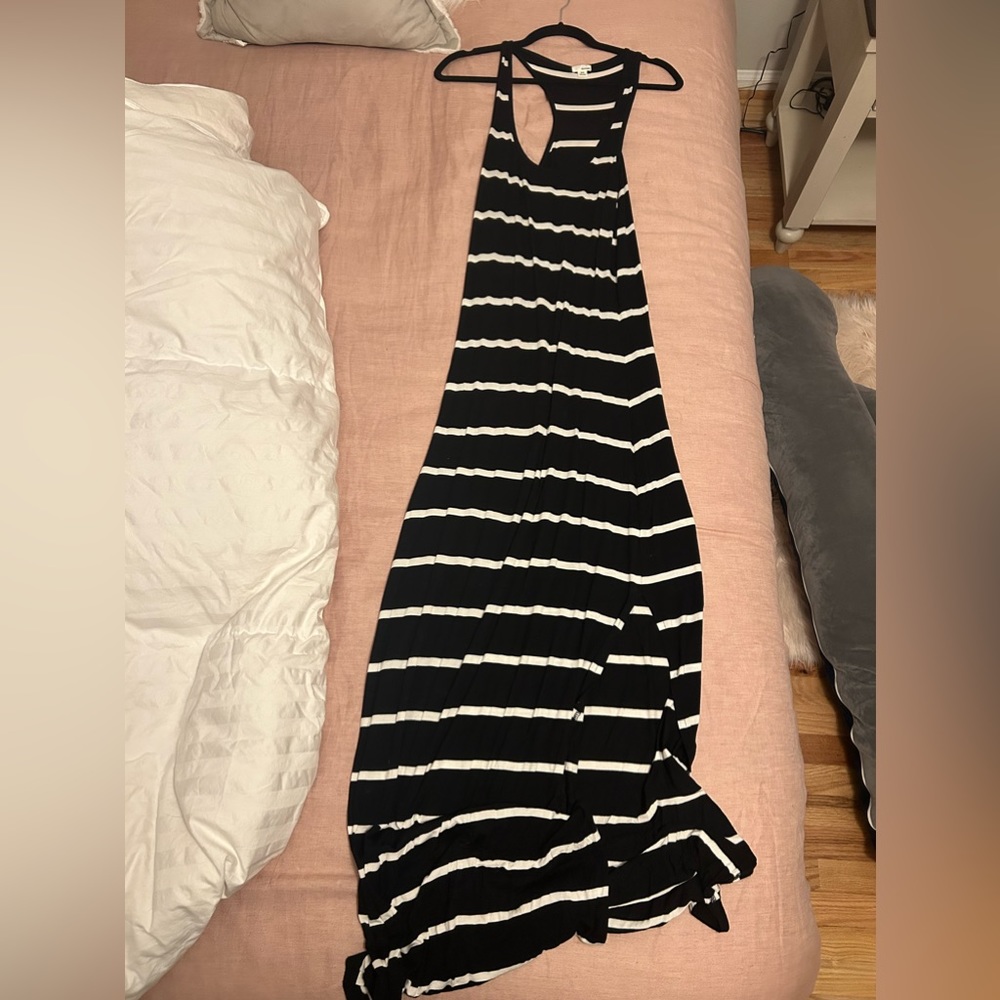Garage Black and White Striped Maxi Dress Size M